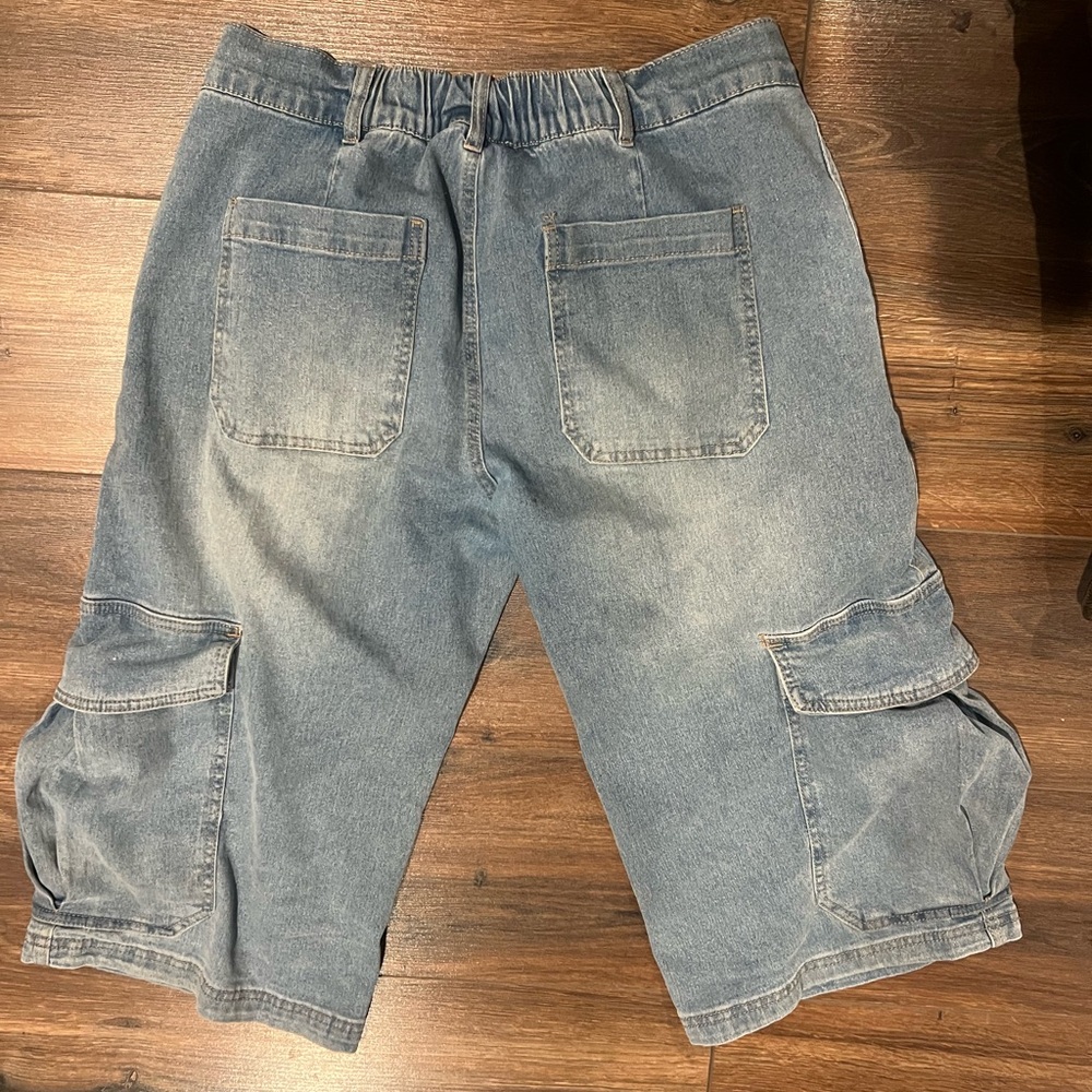 Madden Girl Denim Cargo Shorts large